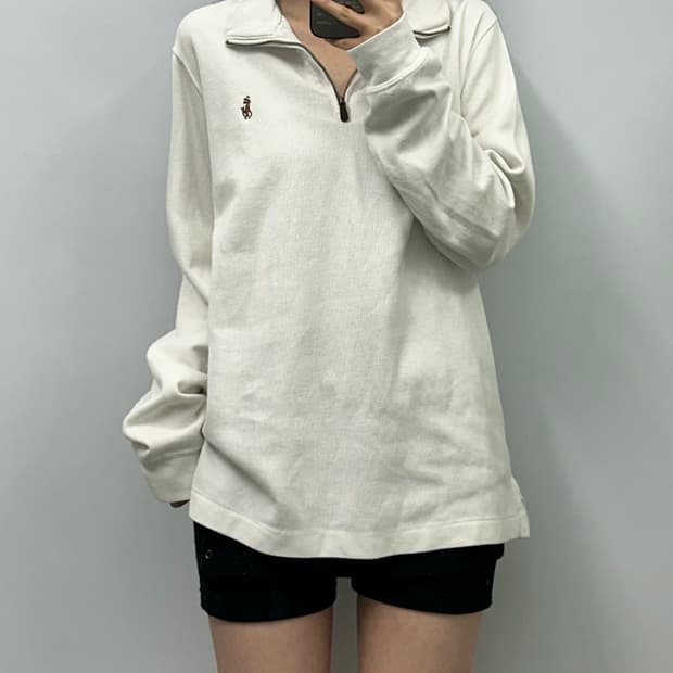 폴로 랄프로렌 신형 화이트 반집업 니트
