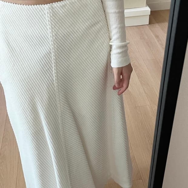 le17septembre CORDUROY SKIRT WHITE