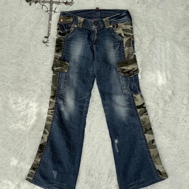 밀리터리 카고 데님 팬츠