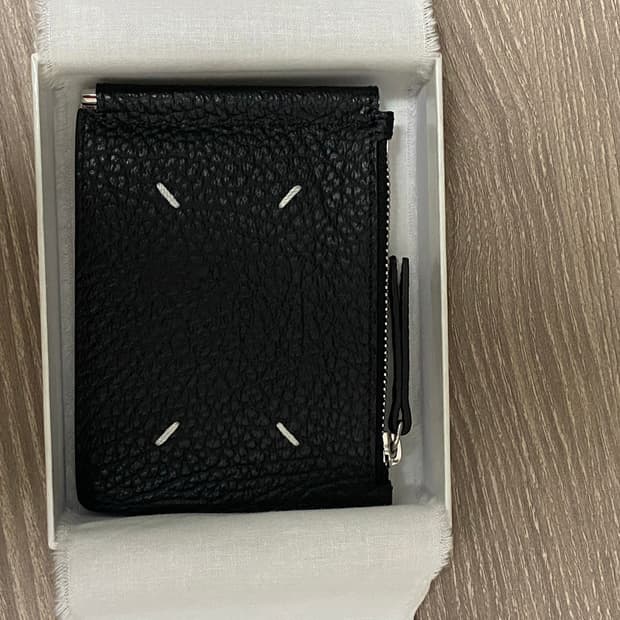 메종 마르지엘라 포스티치 머니클립 카드지갑 블랙