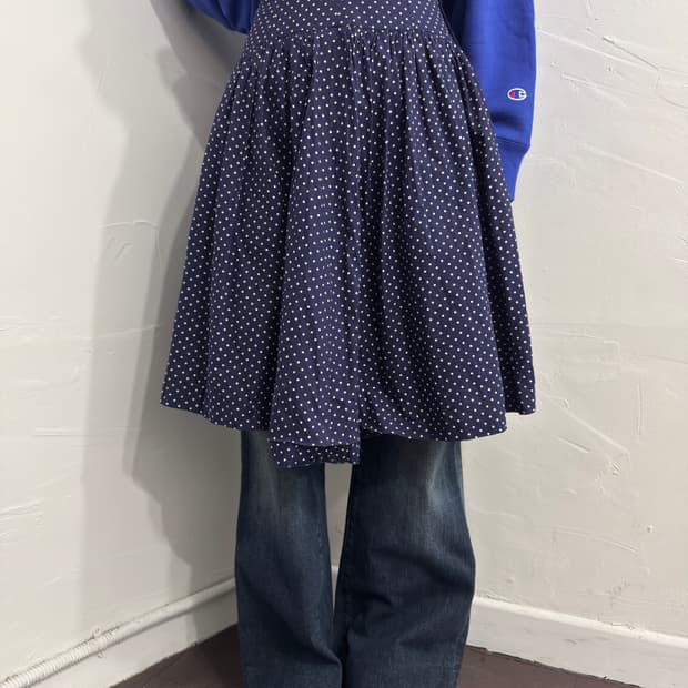 ingle wood dot midi skirt