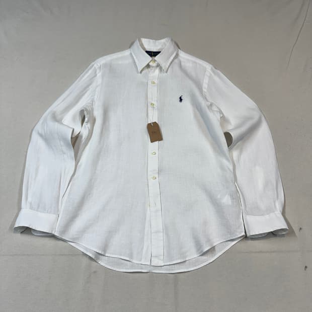 M) 폴로 랄프로렌 클래식핏 화이트 린넨 셔츠 T91