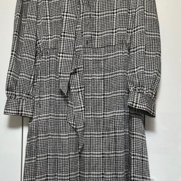 자라 ZARA 체크 리본 실크롱 원피스 