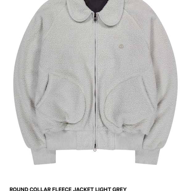 코이세이오 라운드 카라 플리스 라이트그레이