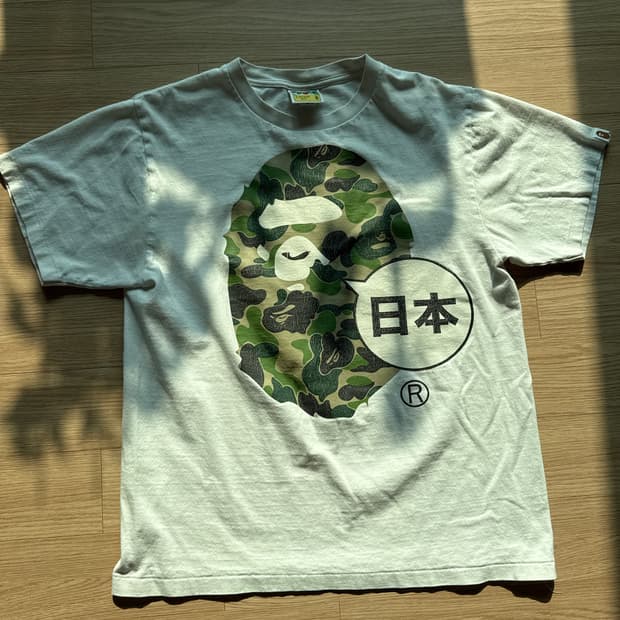 베이프 카모 에이프헤드 재팬 반팔 티셔츠
