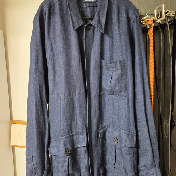 드레익스 린넨 오버셔츠 네이비 XL