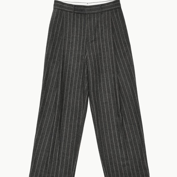 아모멘토 스트라이프 울 팬츠