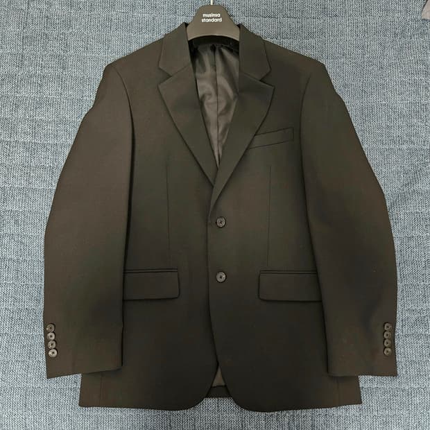 무탠다드 릴렉스드 베이식 블레이저 블랙 L