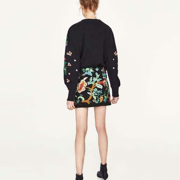 (새상품/L) 자라 플로럴 미니 스커트