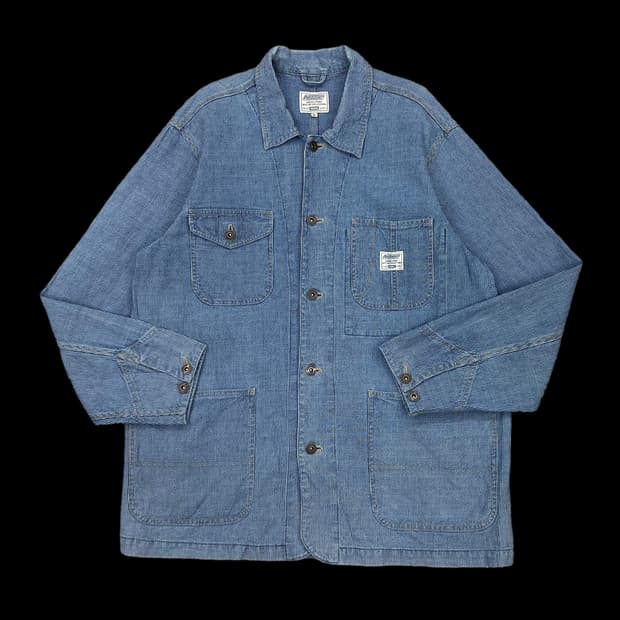 빈티지 데님 히코리 커버올 자켓