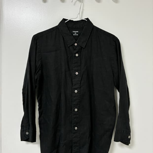 cabane de zucca 주카 린넨 블랙 셔츠