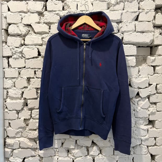 폴로 후드타탄체크 래드포니 후드집업 M