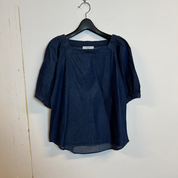 T082 SAMANSA MOS2 블루 오픈숄더 탑 M