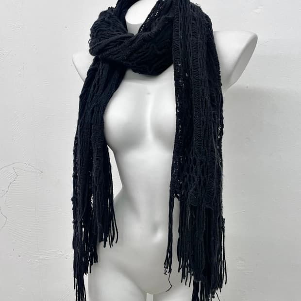 블랙 그런지 짜임 머플러 