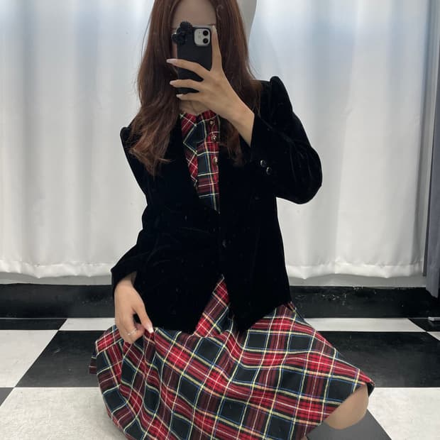 🎸체크 원피스🎸
