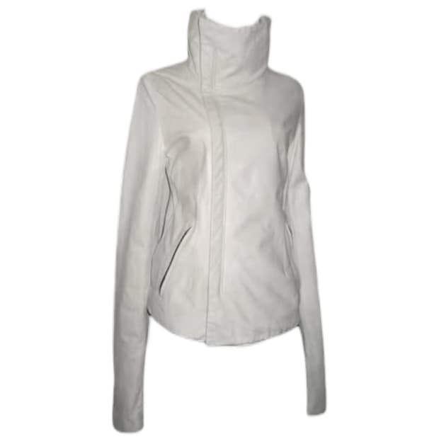 릭오웬스 맛 하이넥 레더 자켓