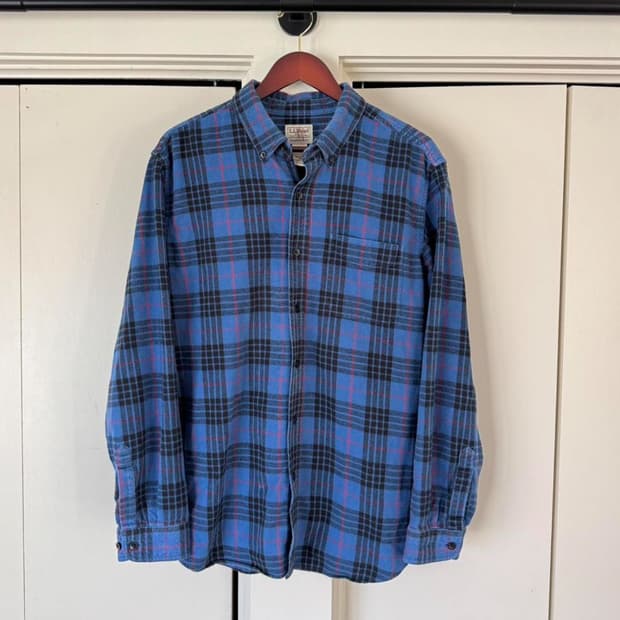 L.L Bean plaid flannel 셔츠 L