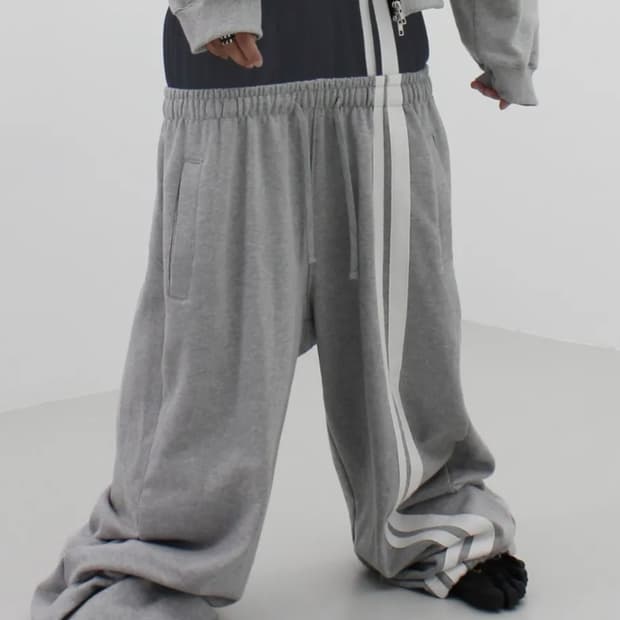 로어링라드 더블 웨이스트 스웻 그레이 L