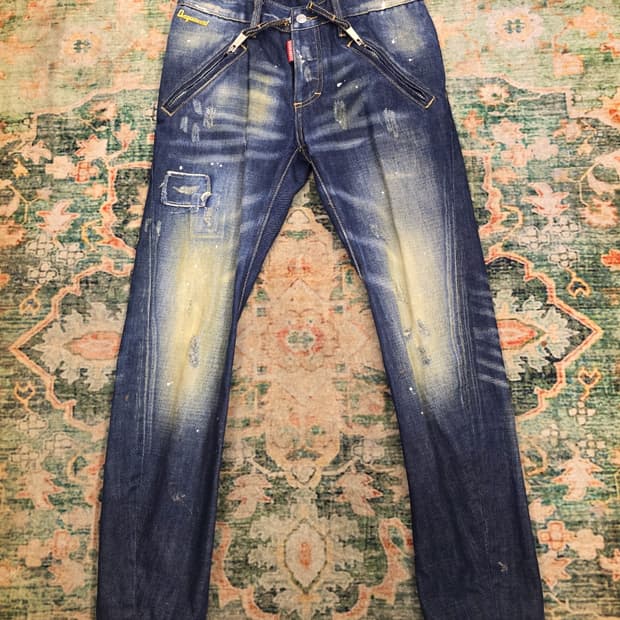 디스퀘어드2(Dsquared2)지퍼 디테일 스키니 쿨마이너 데님 진