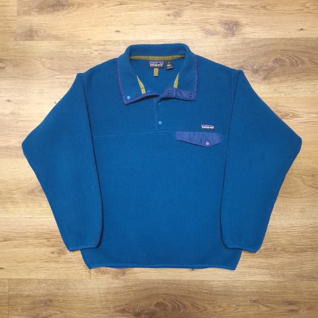 90s 미제 빈티지파타고니아 신칠라 스냅티 청록 M