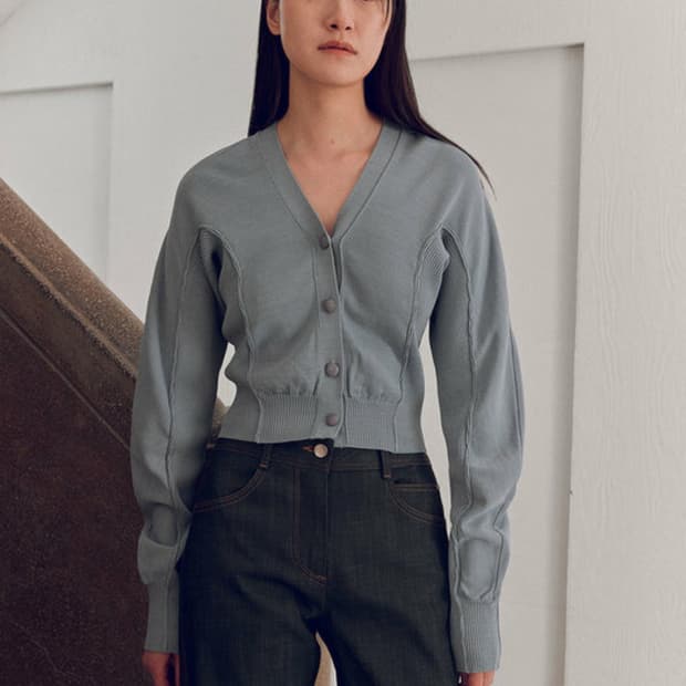 10/24만 이 가격)로우클래식 암홀 가디건 라벤더 컬러