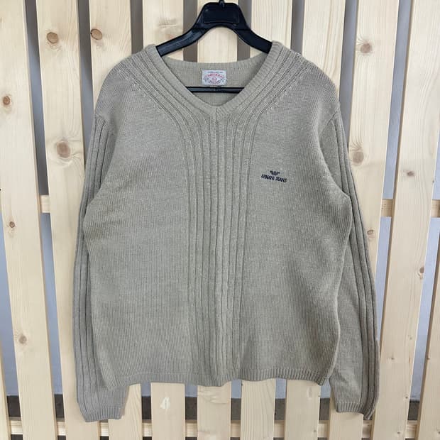 (M) 아르마니 진스 베이지 니트 스웨터