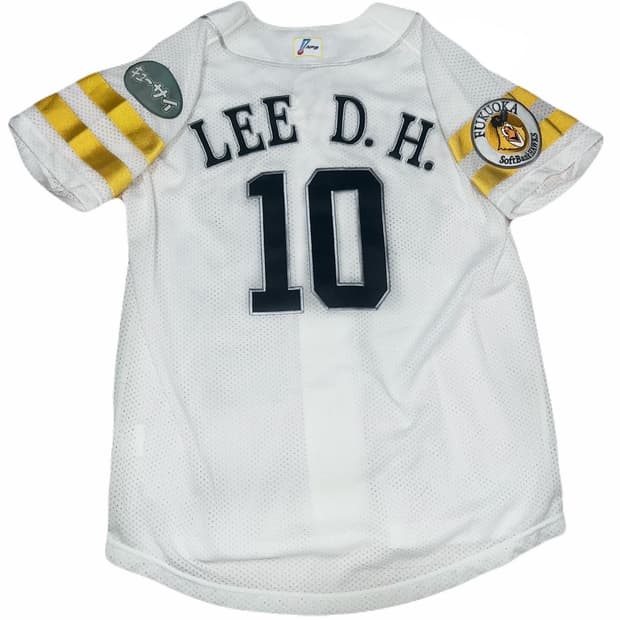 미즈노 L사이즈 이대호 소프트뱅크 호크스 홈 정품 유니폼