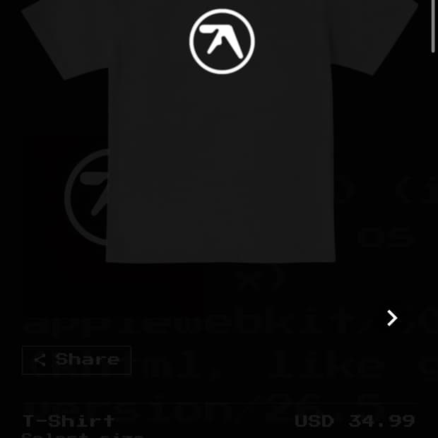Aphex Logo Black T-Shirt Aphex Twin XL