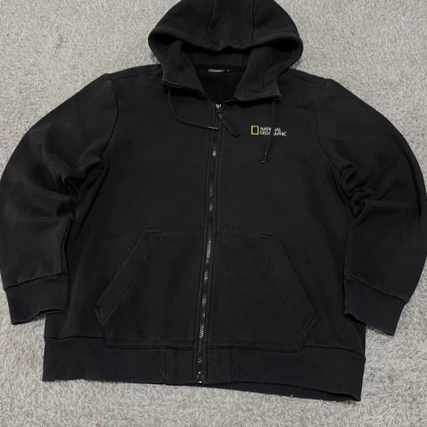 내셔널지오그래픽 블랙 후드집업 105/XL