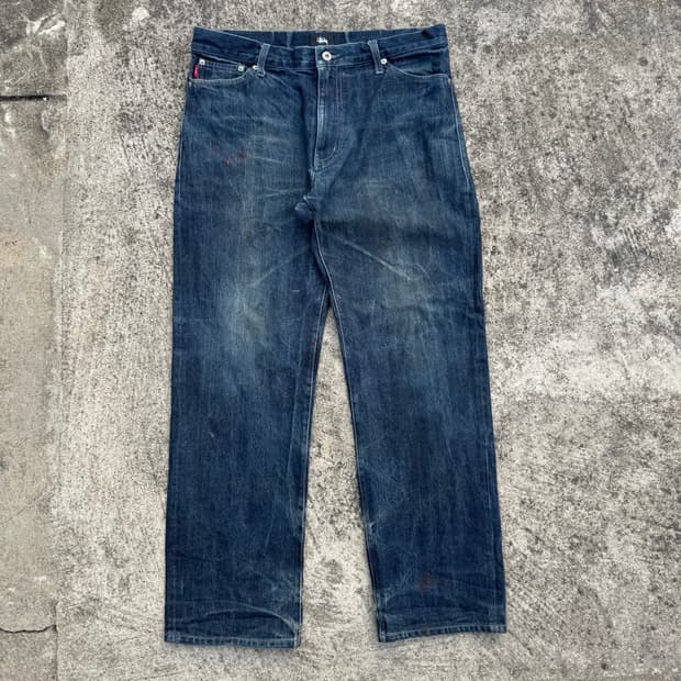 [34] Stussy 스투시 백포켓 로고 데님 팬츠