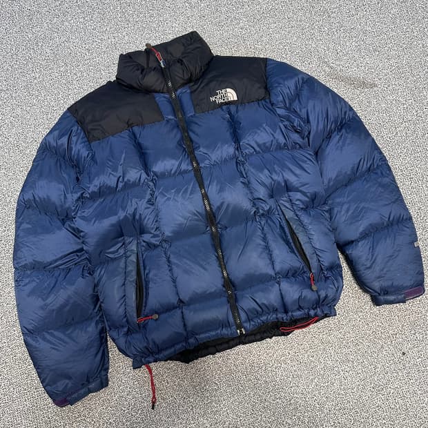 노스페이스 눕시 패딩 블루