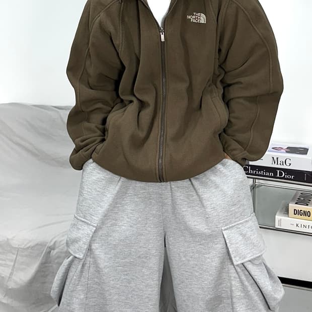 노스페이스 브라운 플리스 자켓 L