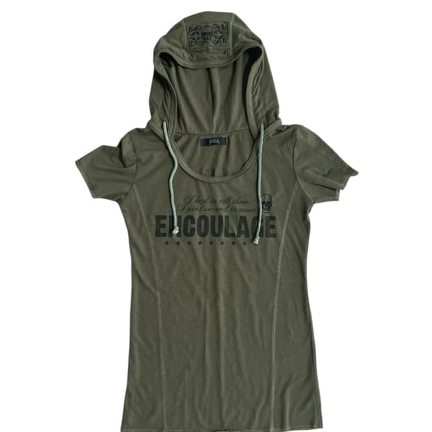 해골 펑크 반팔 후드