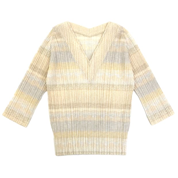 Pleats Please Vneck Watercolour Pint Top