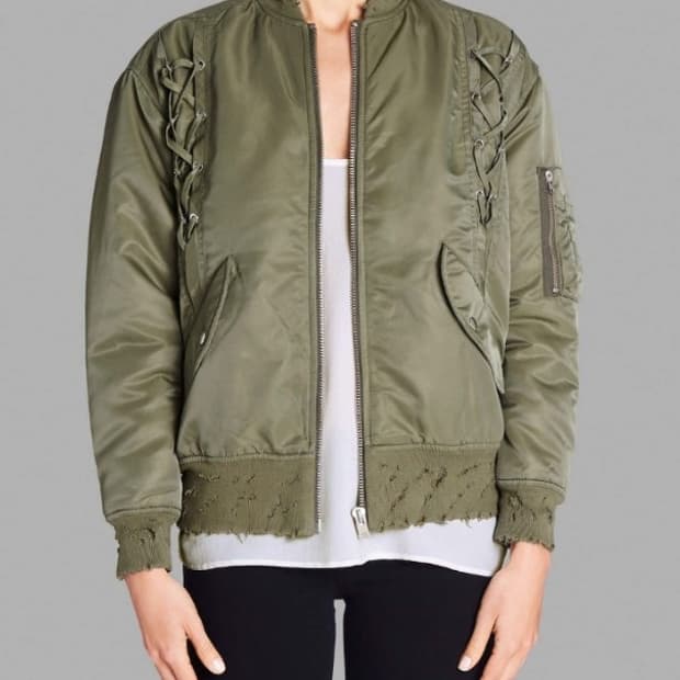 이로 (IRO) 아틸라 레이스업 봄버 항공 점퍼 