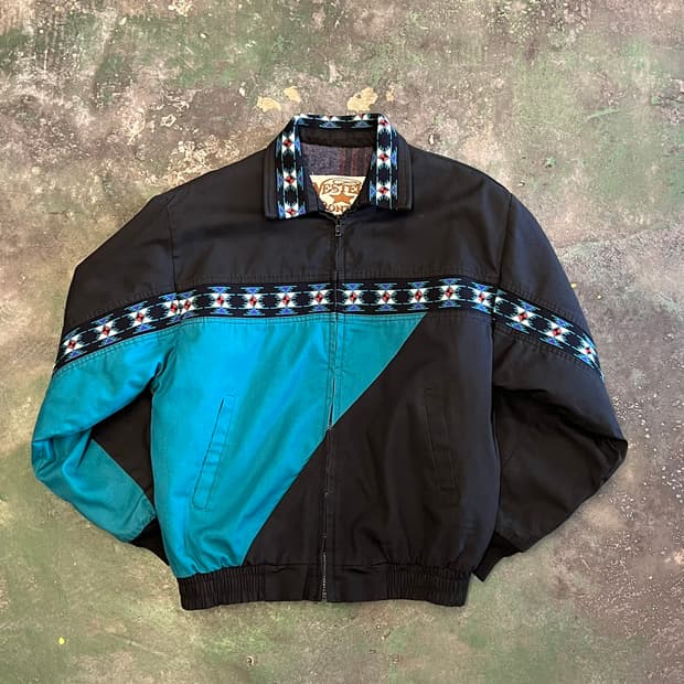90's [M] 웨스턴 아즈텍 네이티브 패턴 블랭킷 빈티지 자켓