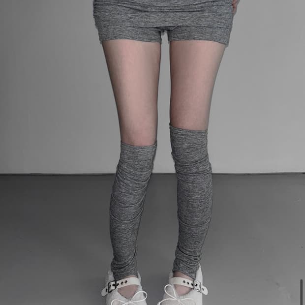 디에어타운 그레이 셔링 미니쇼츠 레깅스