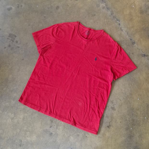 폴로 랄프로렌 레드 반팔 티셔츠 xl
