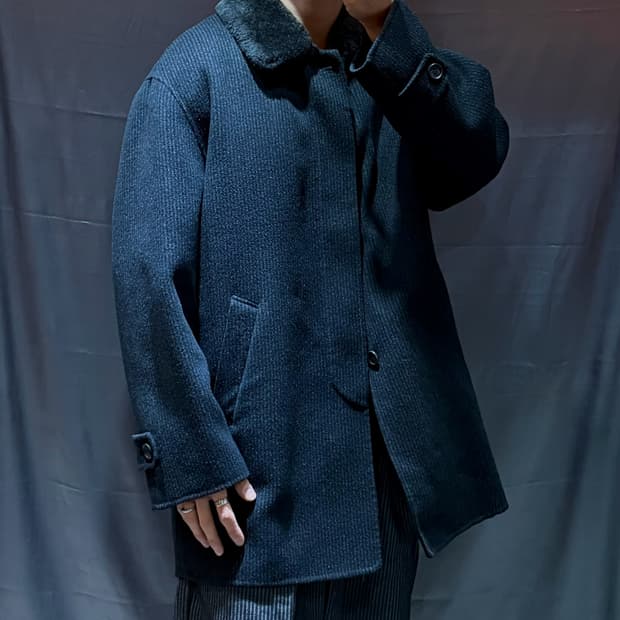 XXL YSL 입생로랑 스트라이프 심볼로고 울 싱글코트