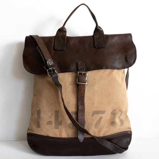 더블알엘 rrl 켄버스 가죽 토트백 크로스백