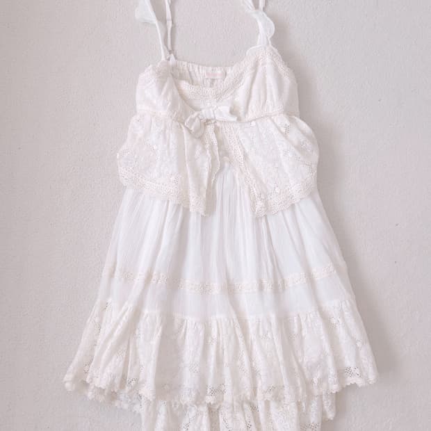 리즈리사 핀터 리본 레이스 나시 원피스 히메갸루 라떼갸루