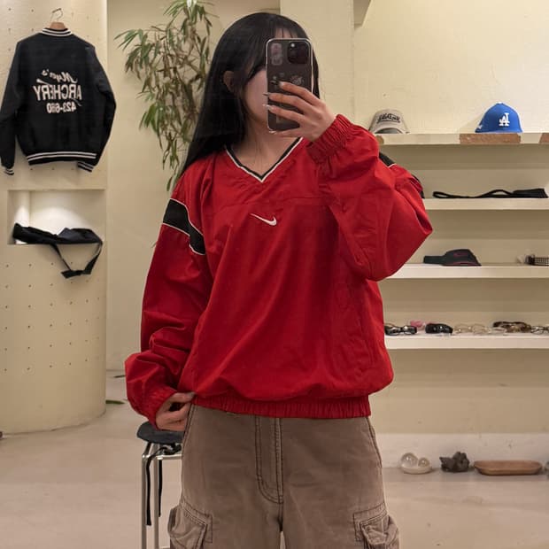 나이키 빈티지 브이넥 풀오버 윈드브레이커 U707