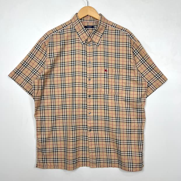 Burberry 버버리 노바체크 베이지 반팔 셔츠