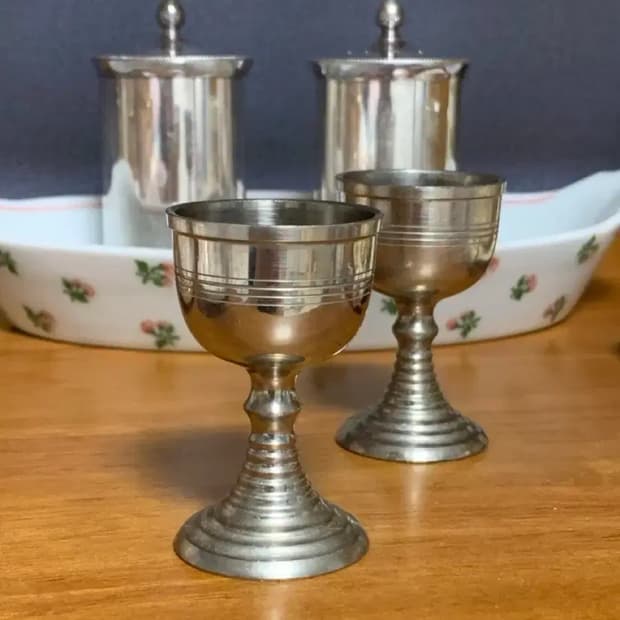 빈티지 실버플레이티드 에그컵 2개세트