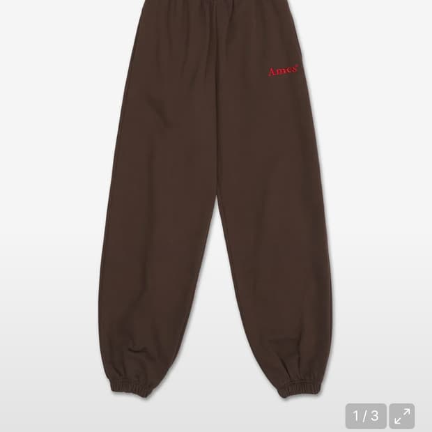 아메스 월드와이드 베이직 로고 스웻팬츠 브라운 S