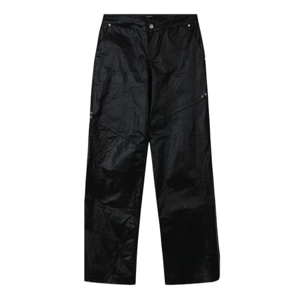 OBLIQUE EYELET ZIPPER PANTS