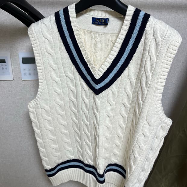 폴로 니트 조끼 xl