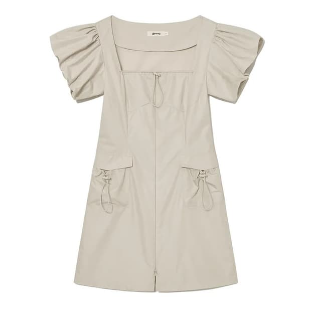 DETROIT PUFF DRESS (SAND)