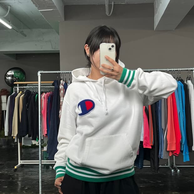Champion 빅로고 후드티