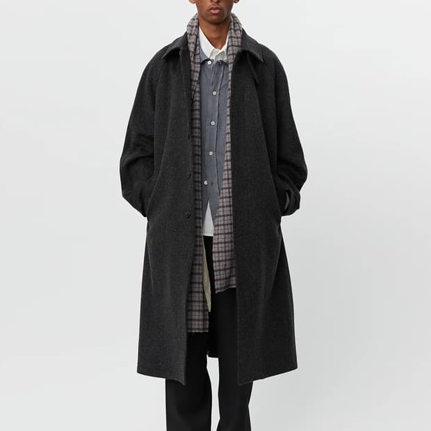 mfpen 코트 다크그레이 모헤어 L